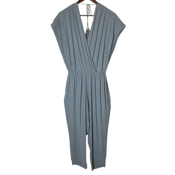 L*Space Raquel Romper Jumpsuit Slated Glass Blue size Large - Picture 1 of 6